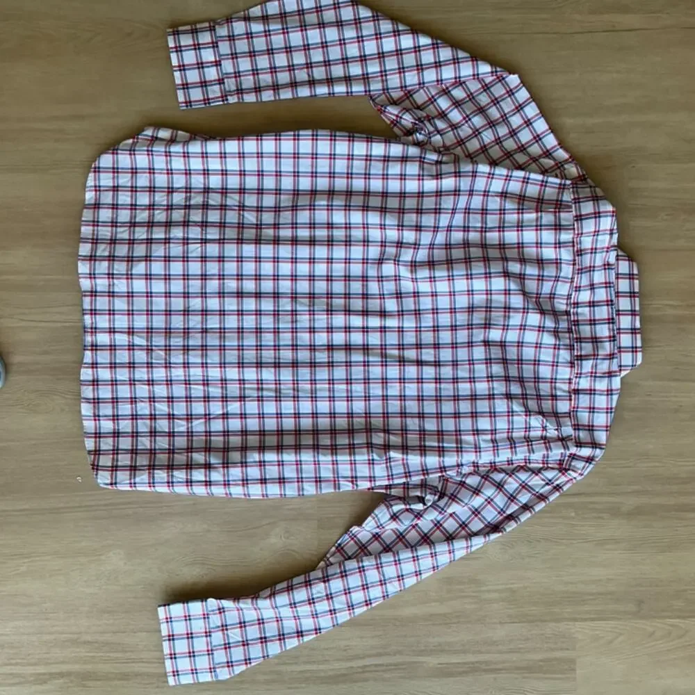J. Crew Slim Fit Blue Check ludlow Dress Shirt career preppy business career XL